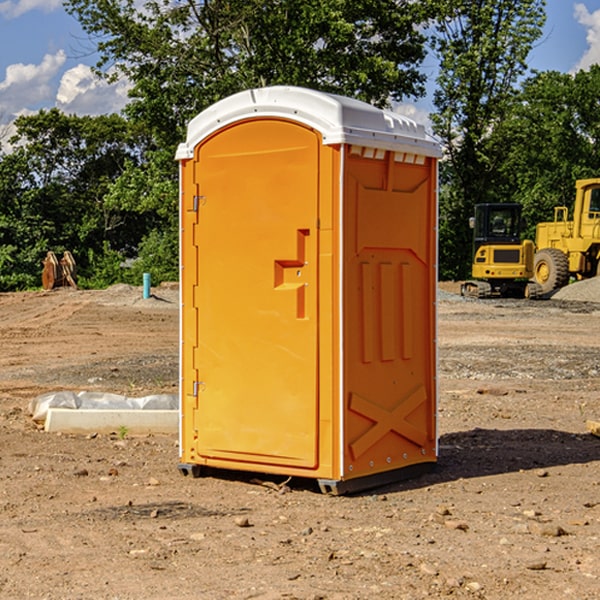 how often are the portable restrooms cleaned and serviced during a rental period in Weems